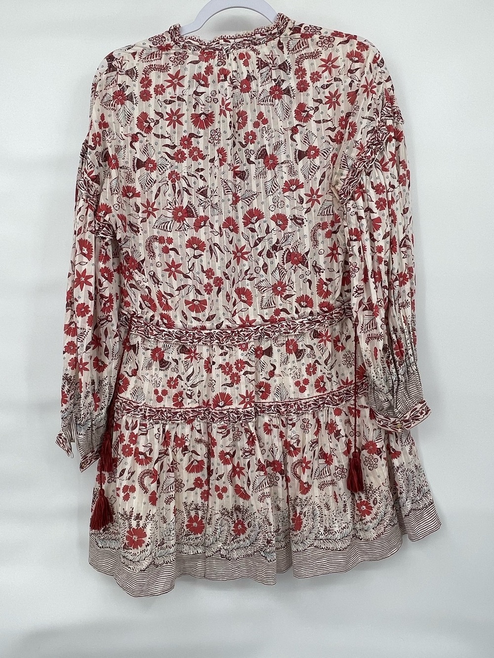 ULLA JOHNSON Marigold Cream Long Sleeve cotton puff ballon sleeve mini dress - Picture 3 of 14